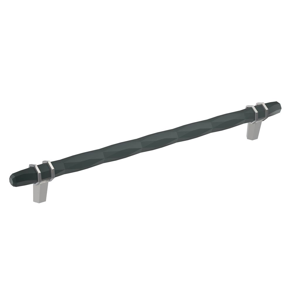 Amerock London 10-1/16 in (256 mm) Center-to-Center Black Bronze/Polished Chrome Cabinet Pull