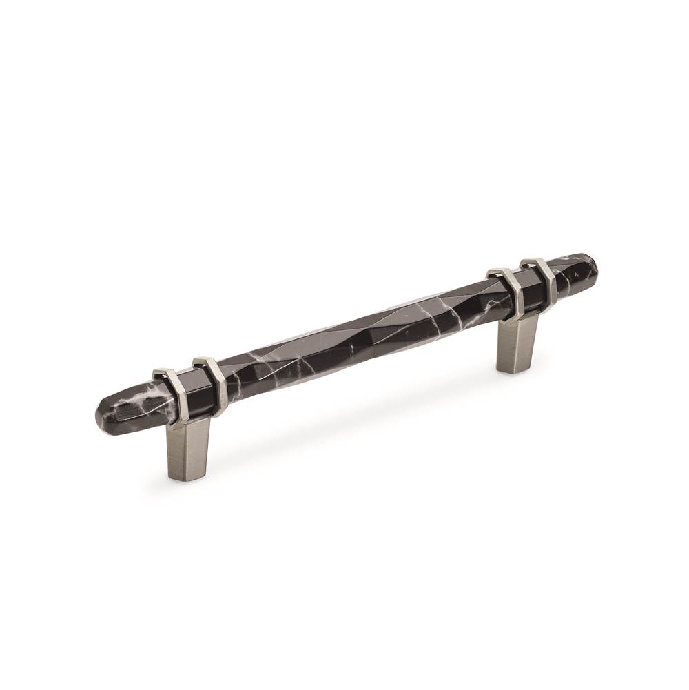 Amerock Carrione 5-1/16 in (128 mm) Center-to-Center Marble Black/Satin Nickel Cabinet Pull