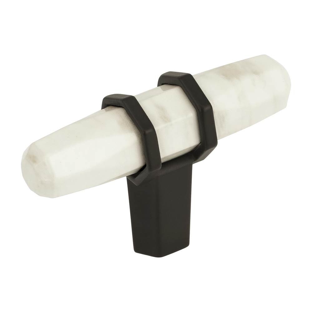 Amerock Carrione 2-1/2 in (64 mm) Length Marble White/Black Bronze Cabinet Knob