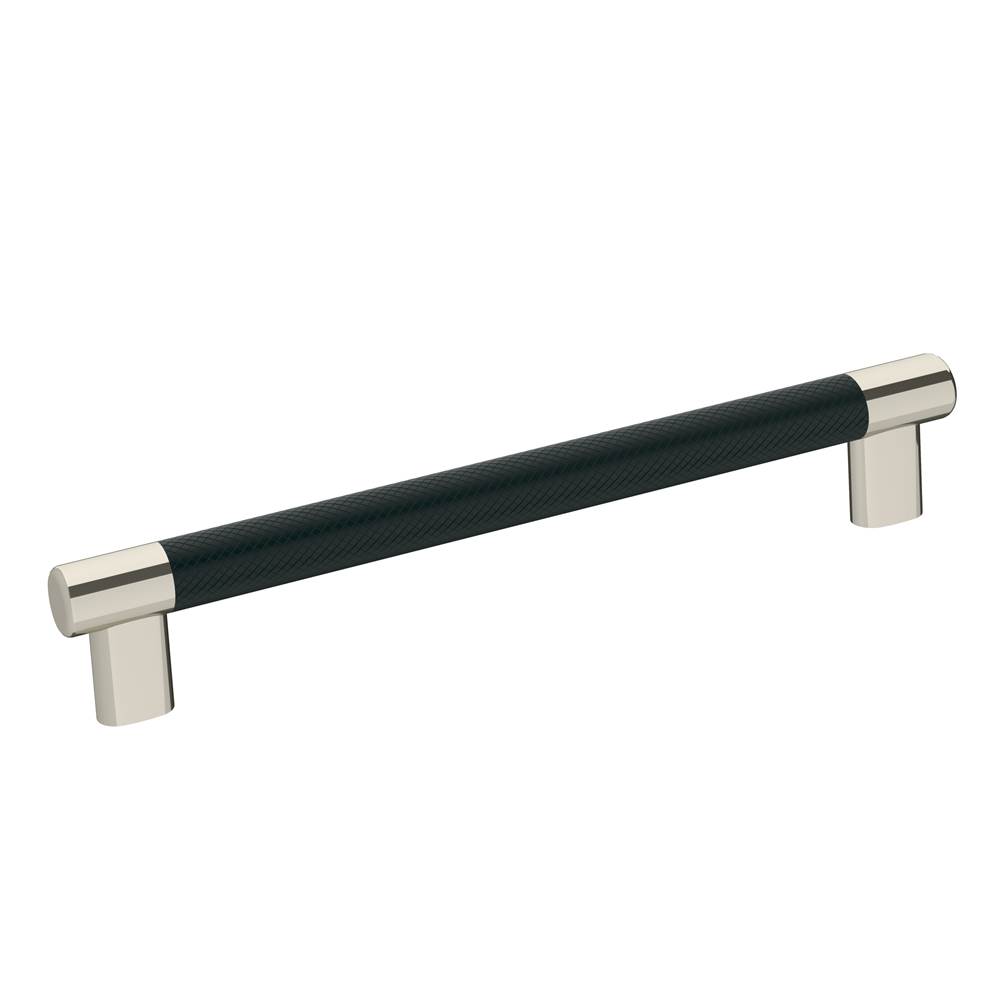 Amerock Esquire 8 in (203 mm) Center-to-Center Polished Nickel/Black Bronze Cabinet Pull
