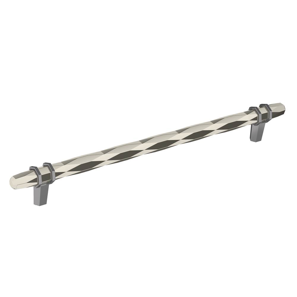 Amerock London 10-1/16 in (256 mm) Center-to-Center Polished Nickel/Black Chrome Cabinet Pull