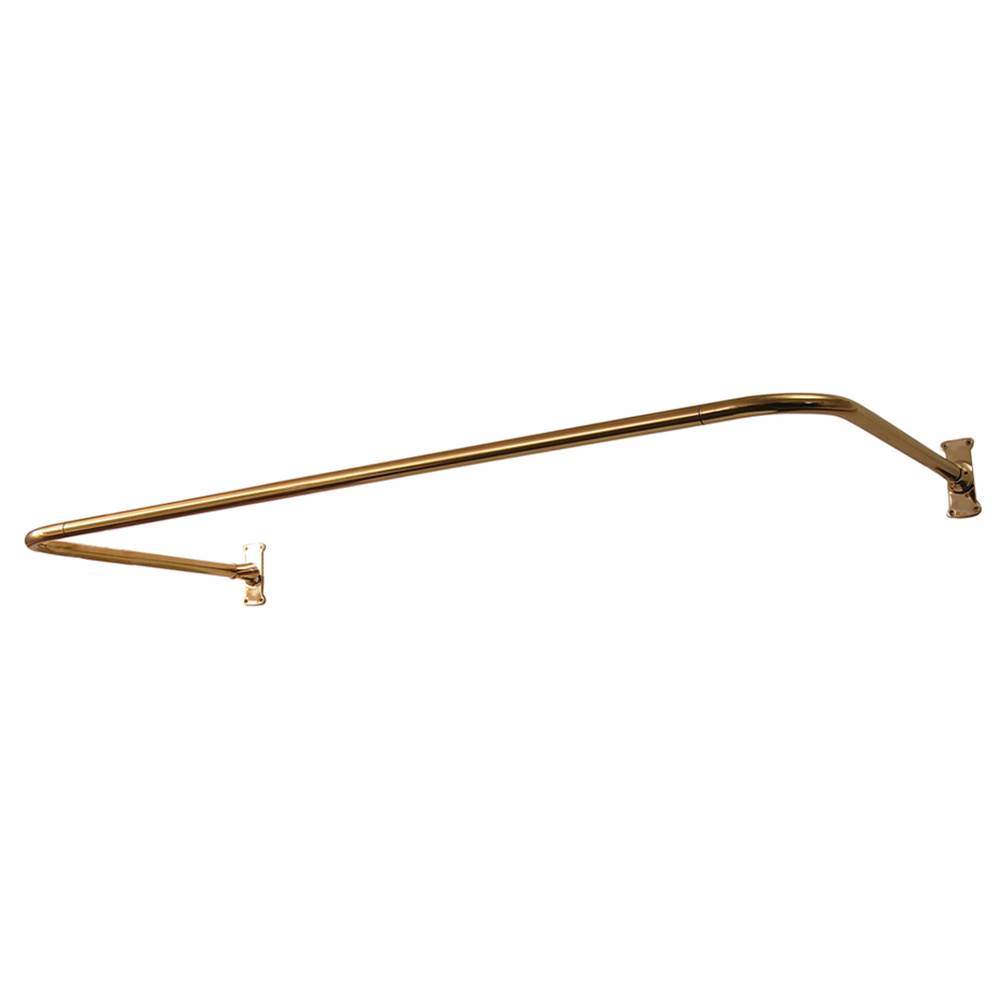 Barclay 4140 ''U'' Shower Rod, 48 x 26'', w/Flanges, Polished Brass