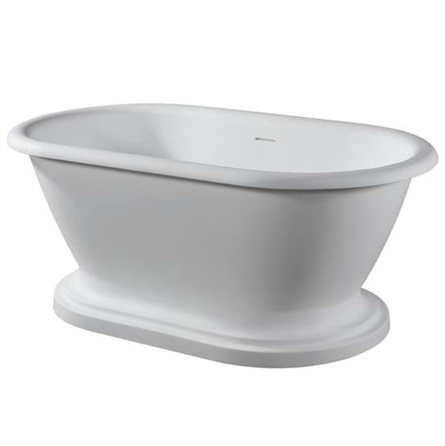 Barclay Winslow 66'' Resin FreestandingTub w/Integrated Base,Gloss WH
