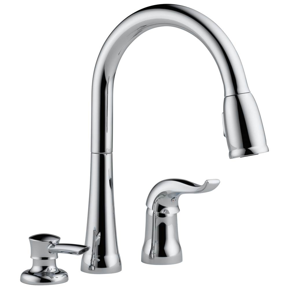 Delta Faucet Kate® Single Handle Pull-Down Kitchen Faucet with Soap Dispenser