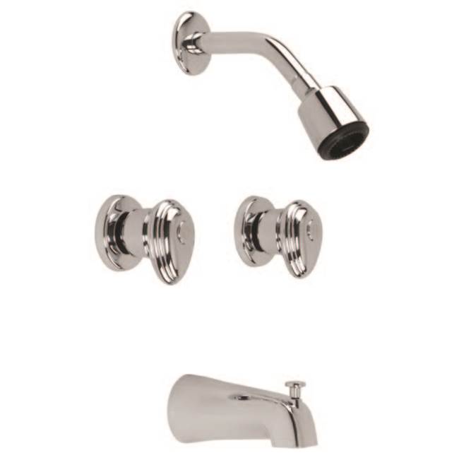 Gerber Plumbing Gerber Hardwater Two Handle Sliding Sleeve Escutcheon Tub & Shower Fitting with Slip Diverter Spout 1.75gpm Chrome