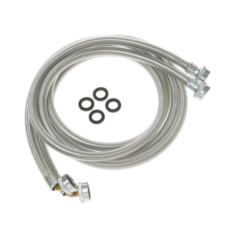 GE Appliances Washing Machine Universal 6''™ stainless steel hoses with 90Degrees Elbow '''' 2 hose package