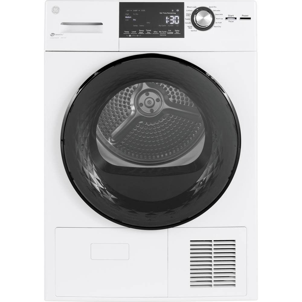 GE Appliances GE 24'' 4.1 Cu.Ft. Front Load Ventless Condenser Electric Dryer with Stainless Steel Basket