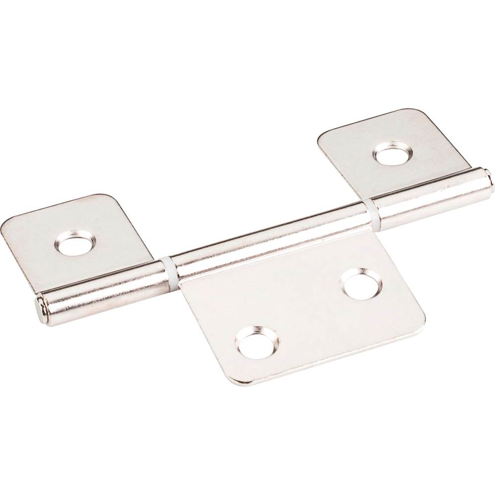 Hardware Resources Bright Nickel 3-1/2'' Three Leaf Fixed Pin Swaged Non-Mortise Hinge