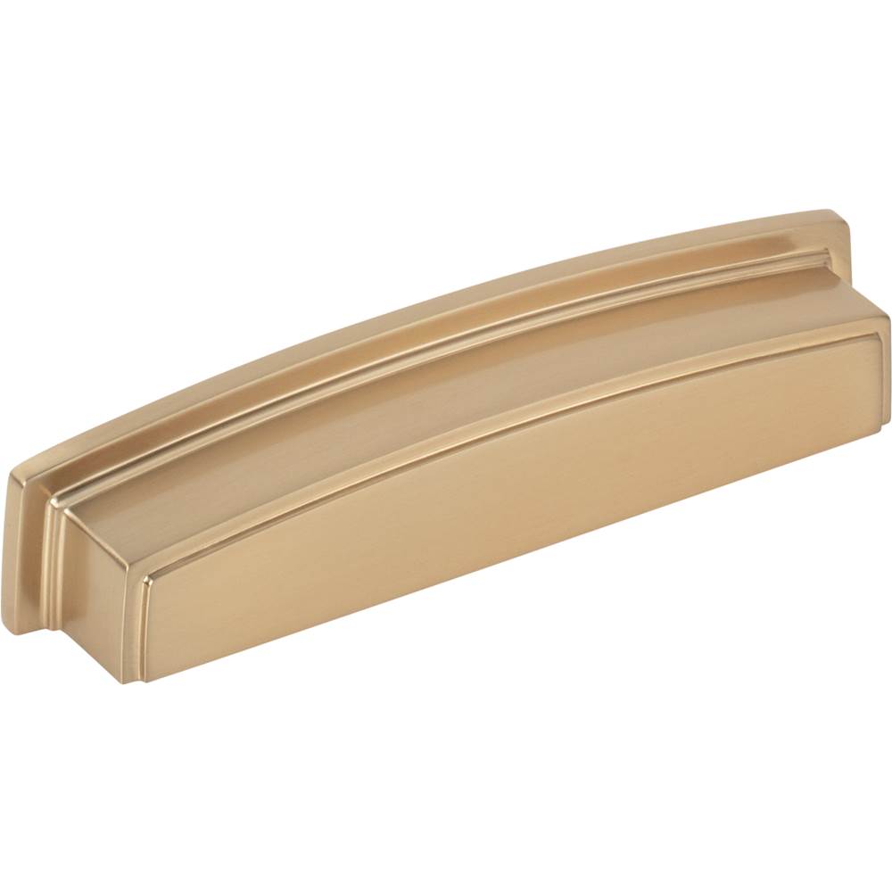 Jeffrey Alexander 128 mm Center Satin Bronze Square-to-Center Square Renzo Cabinet Cup Pull
