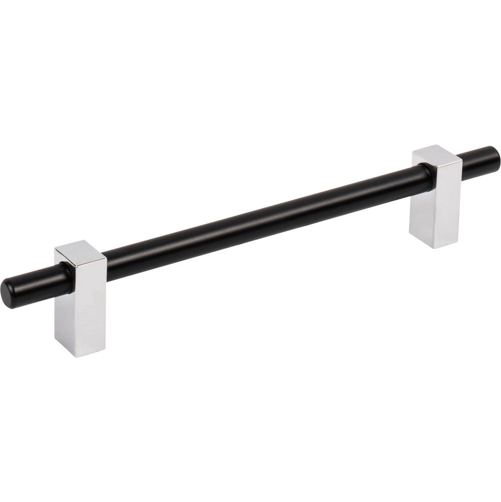 Jeffrey Alexander 160 mm Center-to-Center Matte Black with Polished Chrome Larkin Cabinet Bar Pull