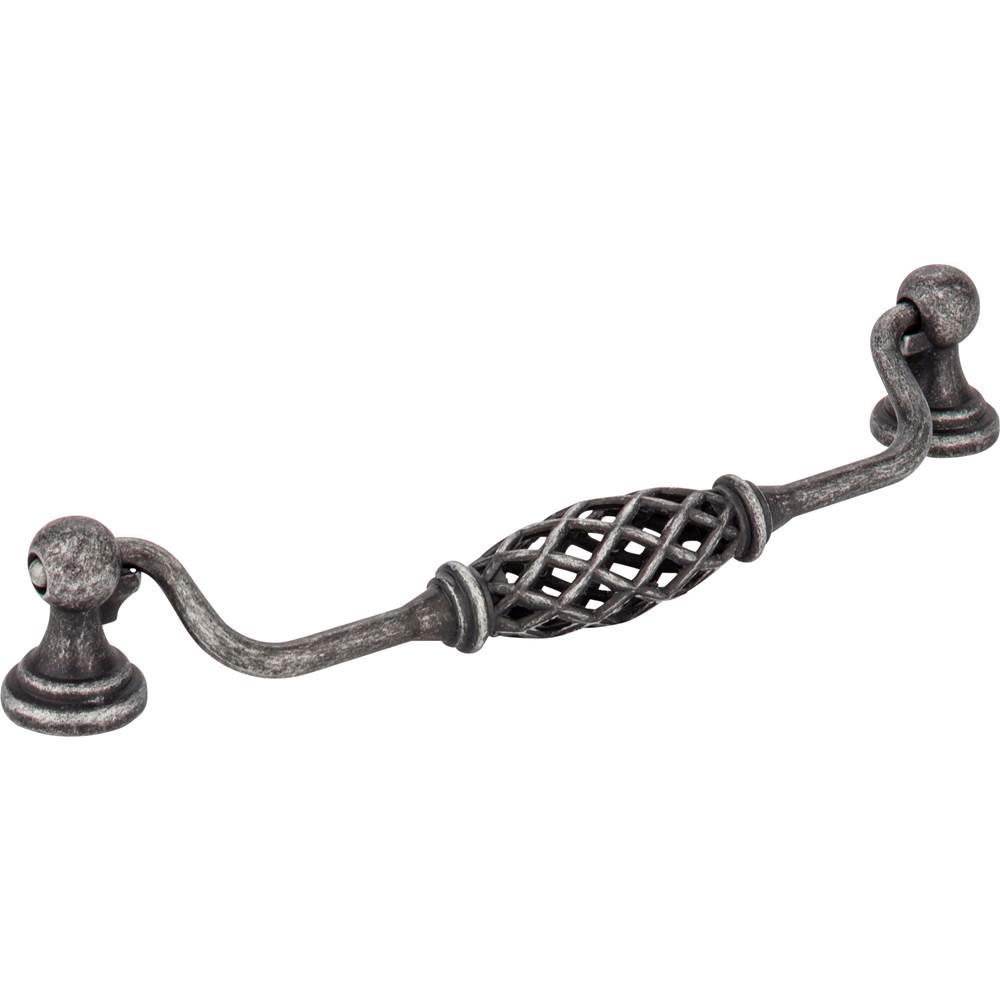 Jeffrey Alexander 160 mm Center-to-Center Distressed Antique Silver Birdcage Tuscany Drop and Ring Pull