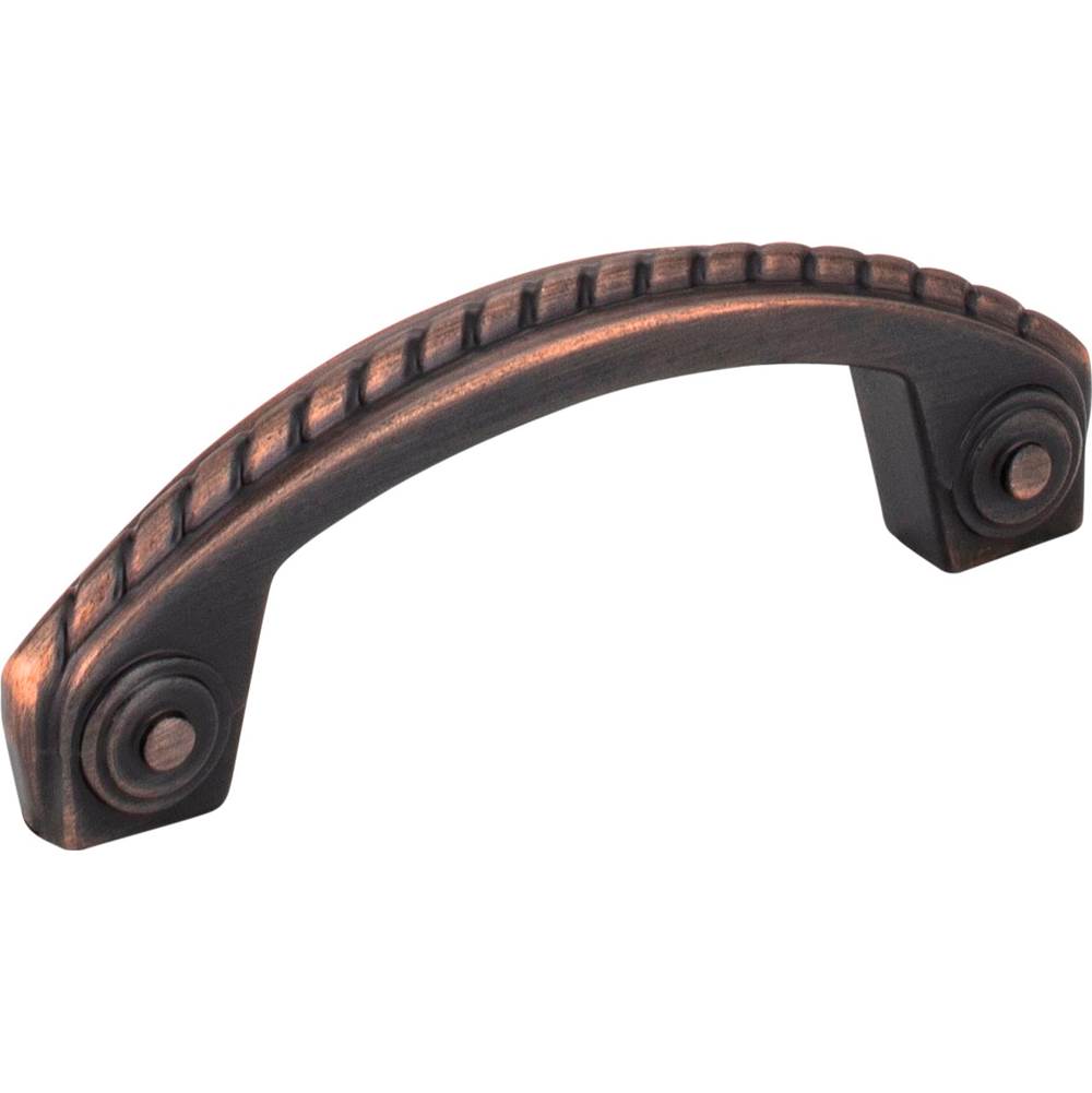 Jeffrey Alexander 3'' Center-to-Center Brushed Oil Rubbed Bronze Rope Rhodes Cabinet Pull
