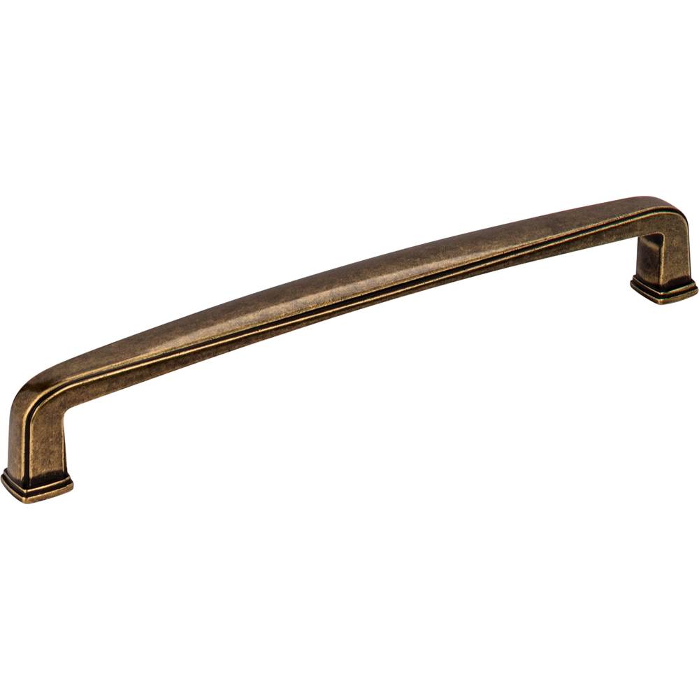 Jeffrey Alexander 160 mm Center-to-Center Lightly Distressed Antique Brass Square Milan 1 Cabinet Pull