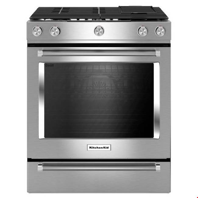 Kitchen Aid 30 in. Self-Cleaning Convection Slide-In Dual Fuel Range