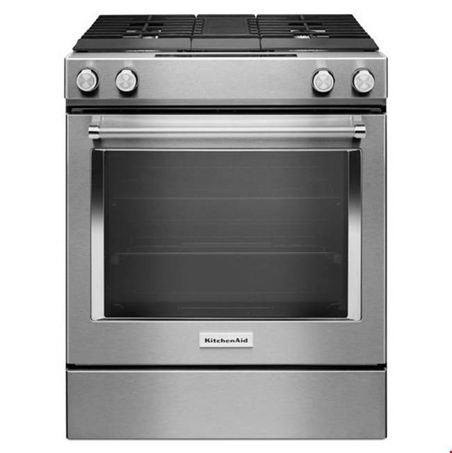 Kitchen Aid 30 in. Self-Cleaning Convection Slide-In Dual Fuel Range