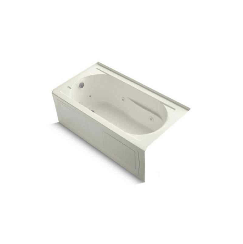 Kohler Devonshire® 60'' x 32'' alcove whirlpool bath with integral apron, integral flange, left-hand drain and heater