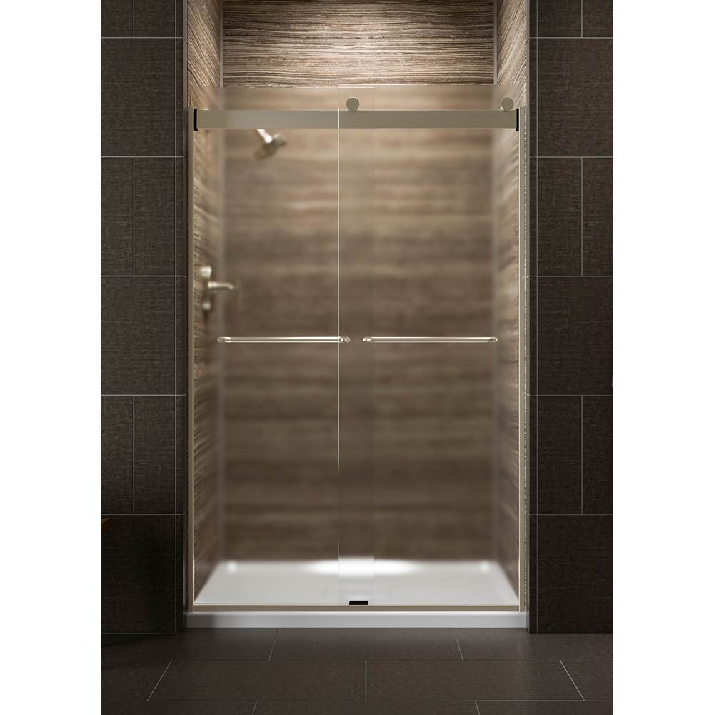 Kohler Levity® Sliding shower door, 74'' H x 44-5/8 - 47-5/8'' W, with 1/4'' thick Frosted glass
