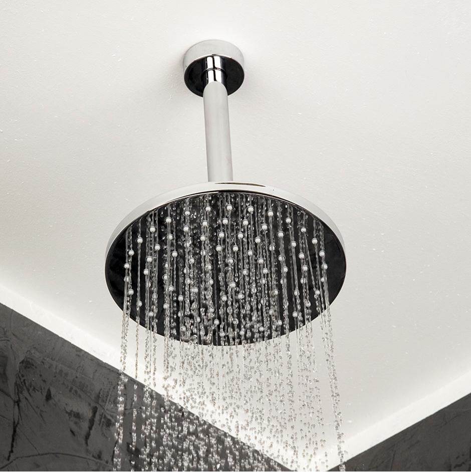 Lacava Wall-mount or ceiling-mount tilting round rain shower head, 95 rubber nozzles. Arm and flange sold separately