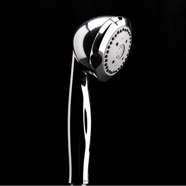 Lacava Hand-held round shower head with 59'' flexible hose, three jets.DIAM: 3 1/8'' H: 8 1/2''