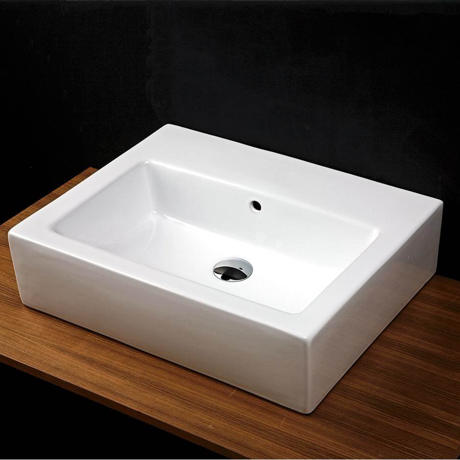 Lacava Wall-mounted or vessel porcelain washbasin with overflow