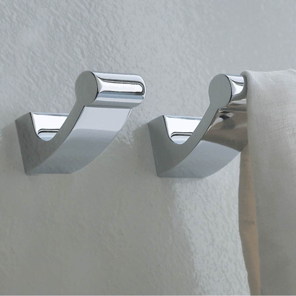 Lacava Wall-mount robe hook made of chrome plated brass.