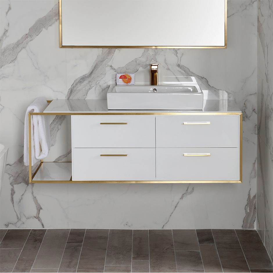 Lacava Metal frame  for wall-mount under-counter vanity LIN-VS-48R. Sold together with the cabinet and countertop.  W: 48'', D: 21'', H: 16''.