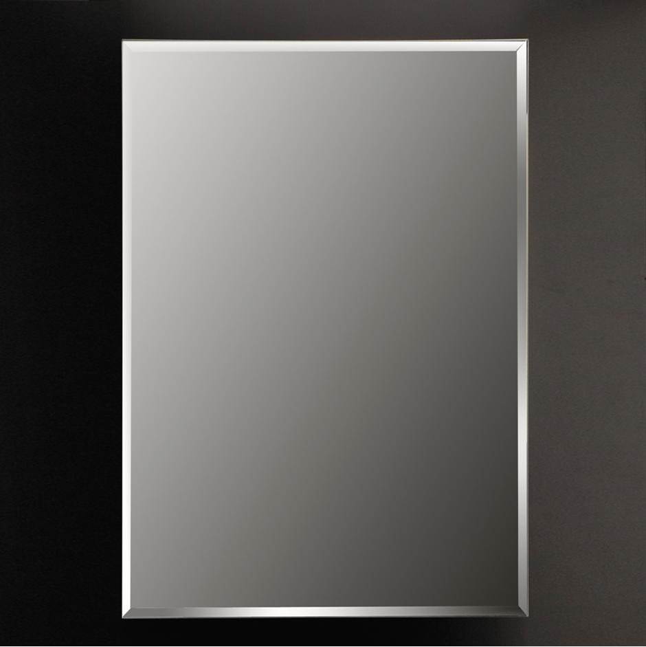 Lacava Wall- mount beveled mirror with chrome edges. W; 23'', H: 34'', D: 1''.