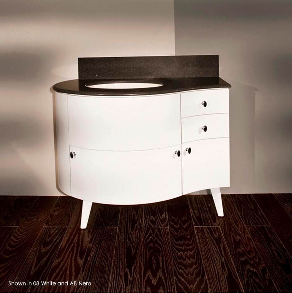 Lacava Free-standing wood base with three drawers and one door, washbasin on the right, 42''W, 21 1/2''D, 31 1/2''H