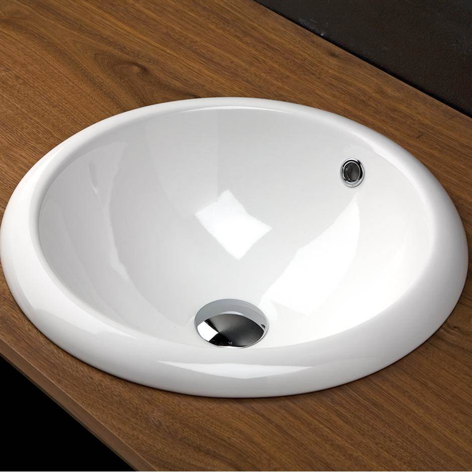 Lacava Self-rimming porcelain Bathroom Sink with an overflow. Unglazed bottom. 17 3/4'' DIAM, 7 1/2''H