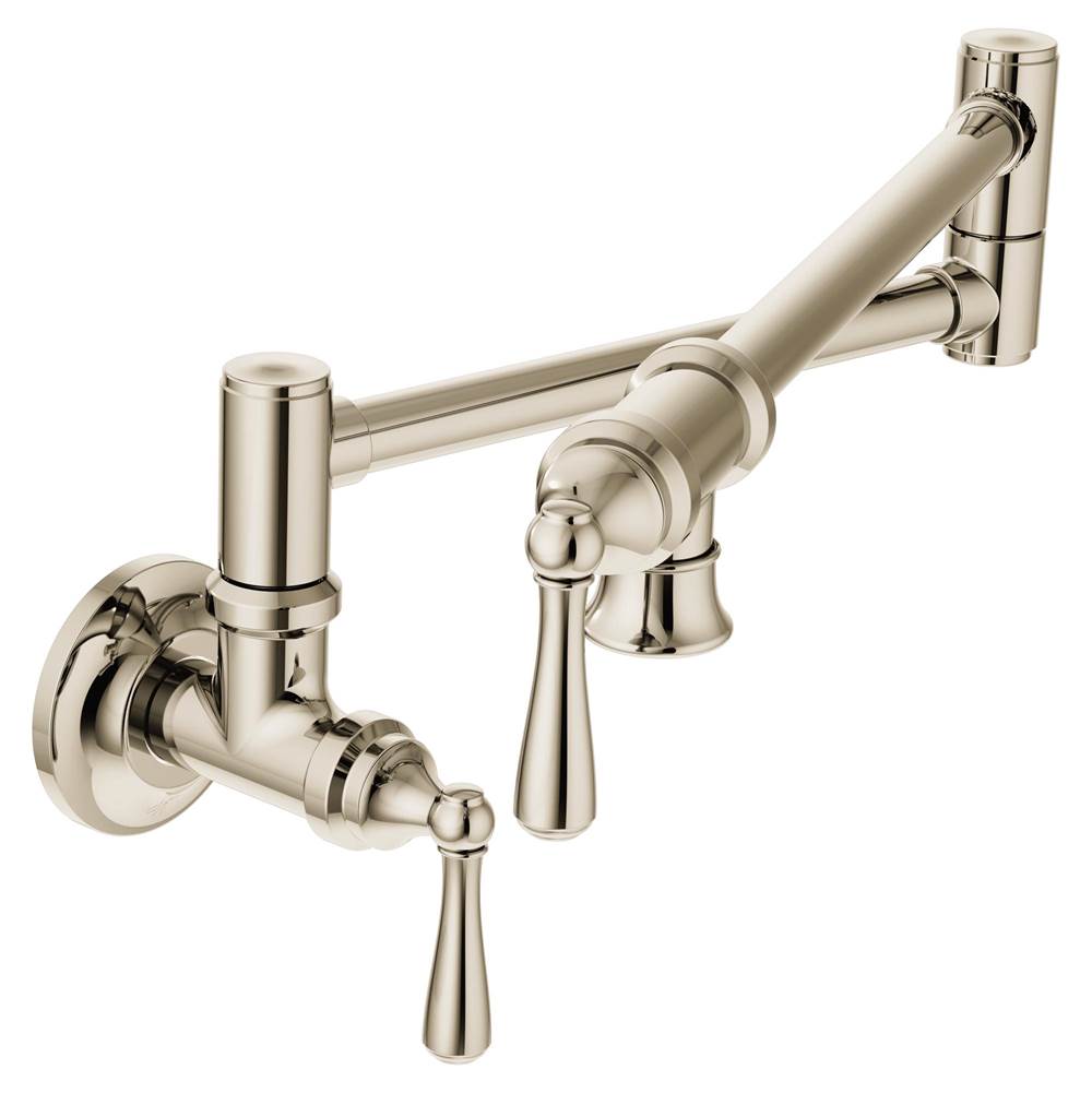 Moen Traditional Wall Mount Swing Arm Folding Pot Filler Kitchen Faucet, Polished Nickel