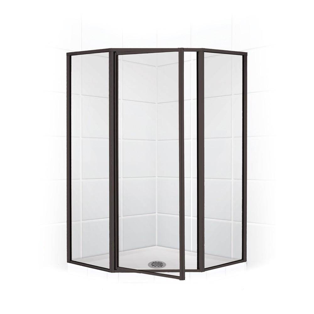 Mustee And Sons Neo Angle Shower Enclosure with Clear Glass, 38'', Oil Rub Bronze