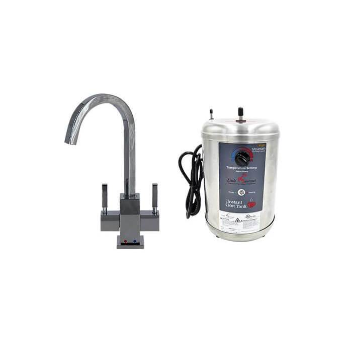 Mountain Plumbing Hot & Cold Water Faucet with Contemporary Square Body & Little Gourmet® Premium Hot Water Tank