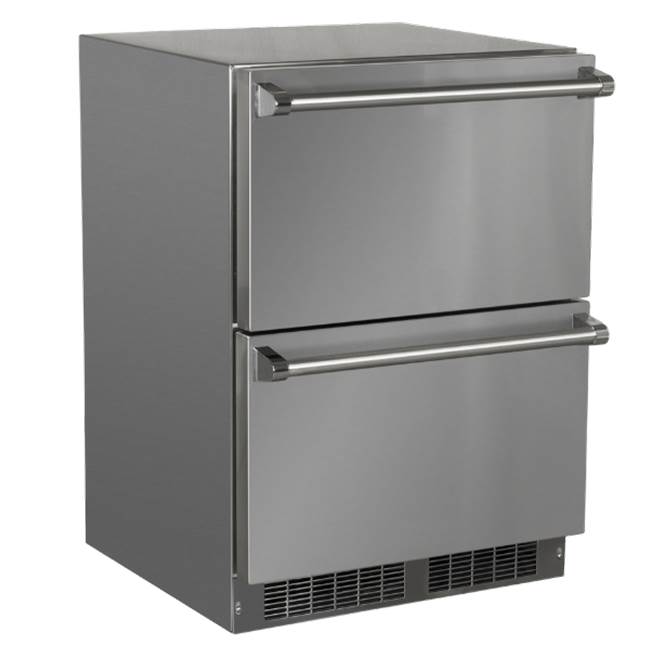 Marvel 24'' Marvel Outdoor Built-In Refrigerated Drawers, Solid Stainless Steel Drawers With Lock
