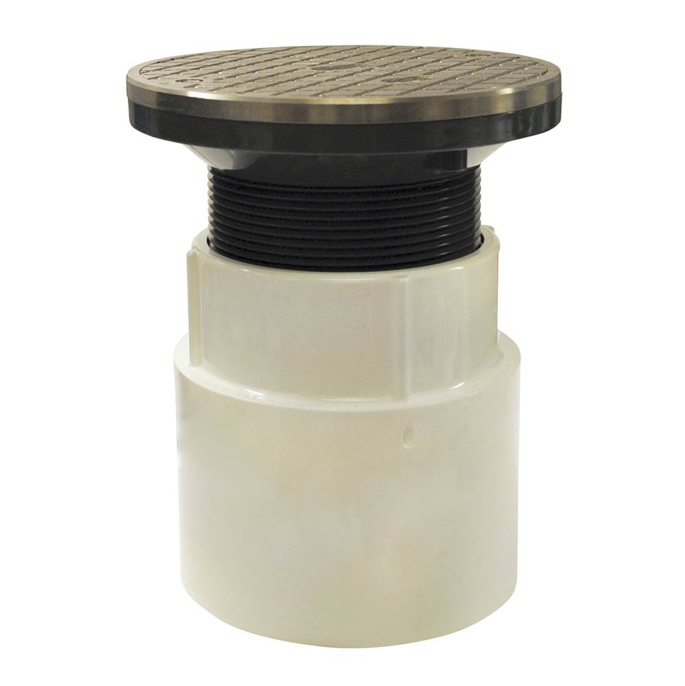 Oatey 4 In. Adjustable Pvc Cleanout W/Nickel Cover  Ring
