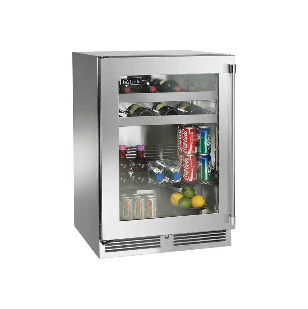 Perlick 24'' Signature Series Outdoor Beverage Center with Fully Integrated Panel-Ready Solid Door, Hinge Left