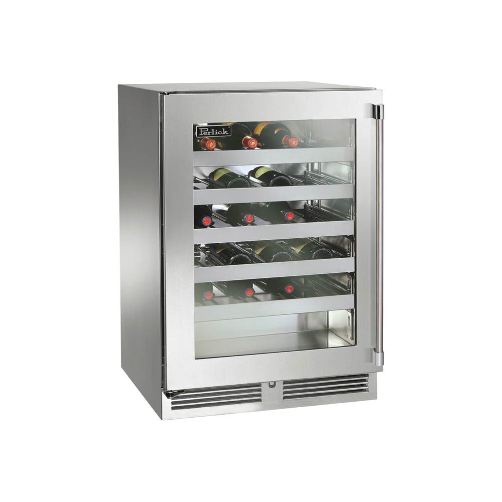 Perlick 24'' Signature Series Outdoor Wine Reserve with Fully Integrated Panel-Ready Glass Door, Hinge Left