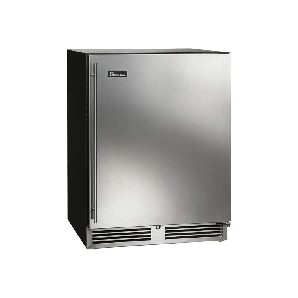 Perlick 24'' ADA-Compliant Indoor Refrigerator with Stainless Steel Solid Door, Hinge Right, with Lock