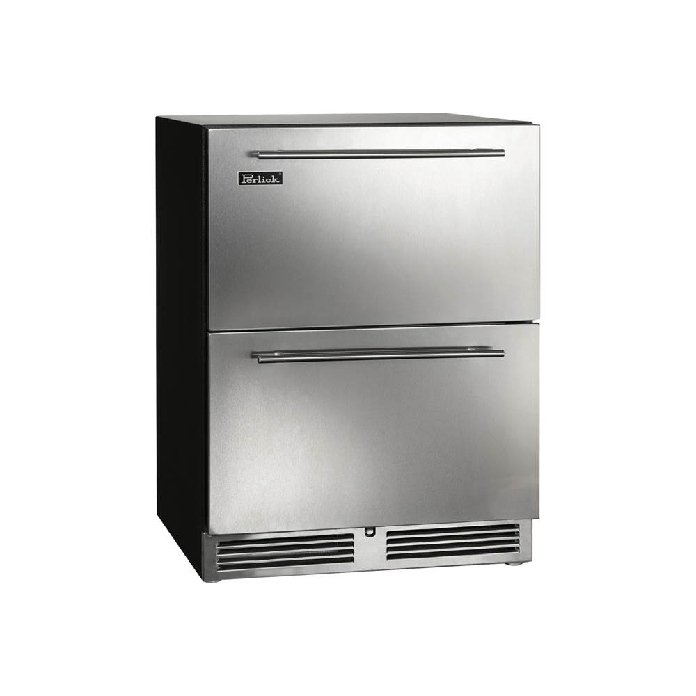 Perlick 24'' ADA-Compliant Indoor Refrigerator Drawers, Stainless Steel, with Lock