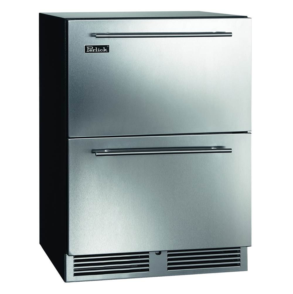 Perlick 24'' C-Series Indoor Refrigerator Drawers, Fully Integrated Panel Ready, with Lock