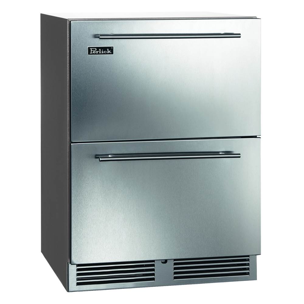 Perlick 24'' C-Series Outdoor Refrigerator Drawers, Stainless Steel, with Lock