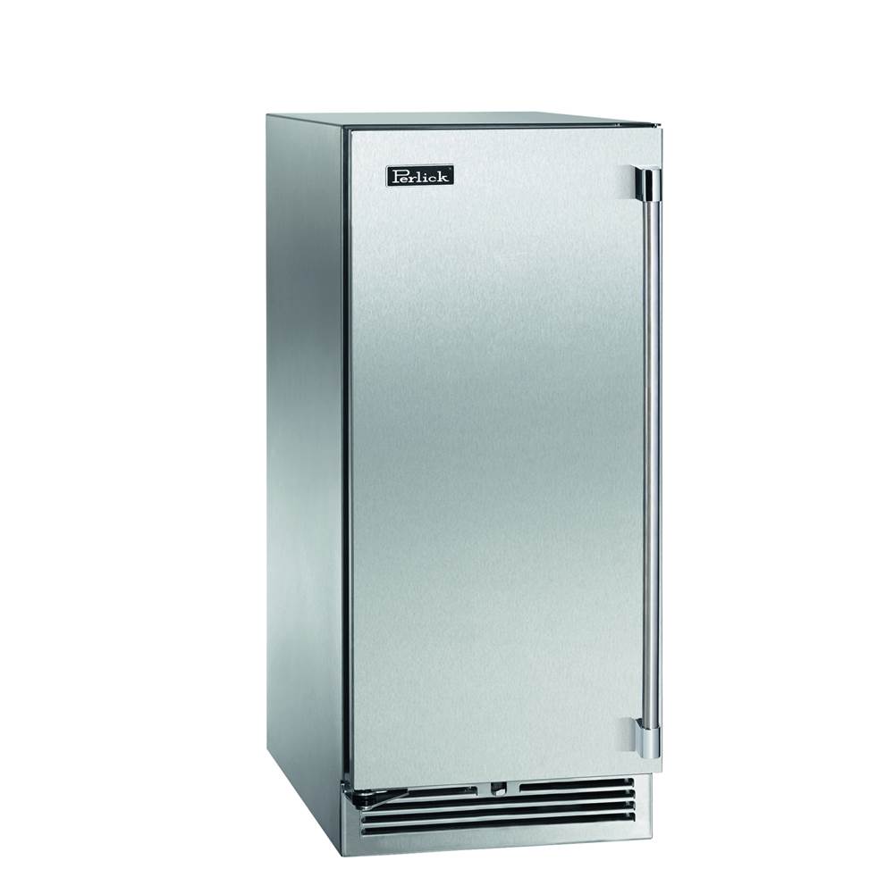 Perlick 15'' Signature Series Outdoor Refrigerator with Stainless Steel Glass Door, Hinge Left, with Lock