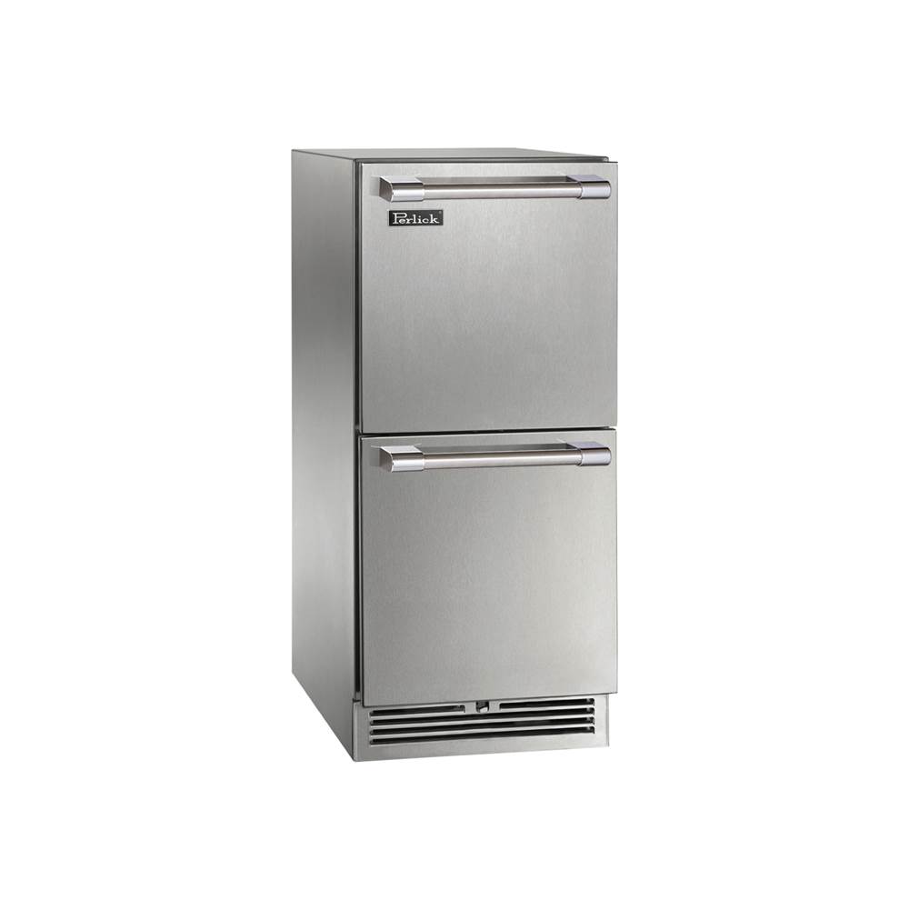 Perlick 15'' Signature Series Outdoor Refrigerator Drawers, Fully Integrated Panel Ready, with Lock