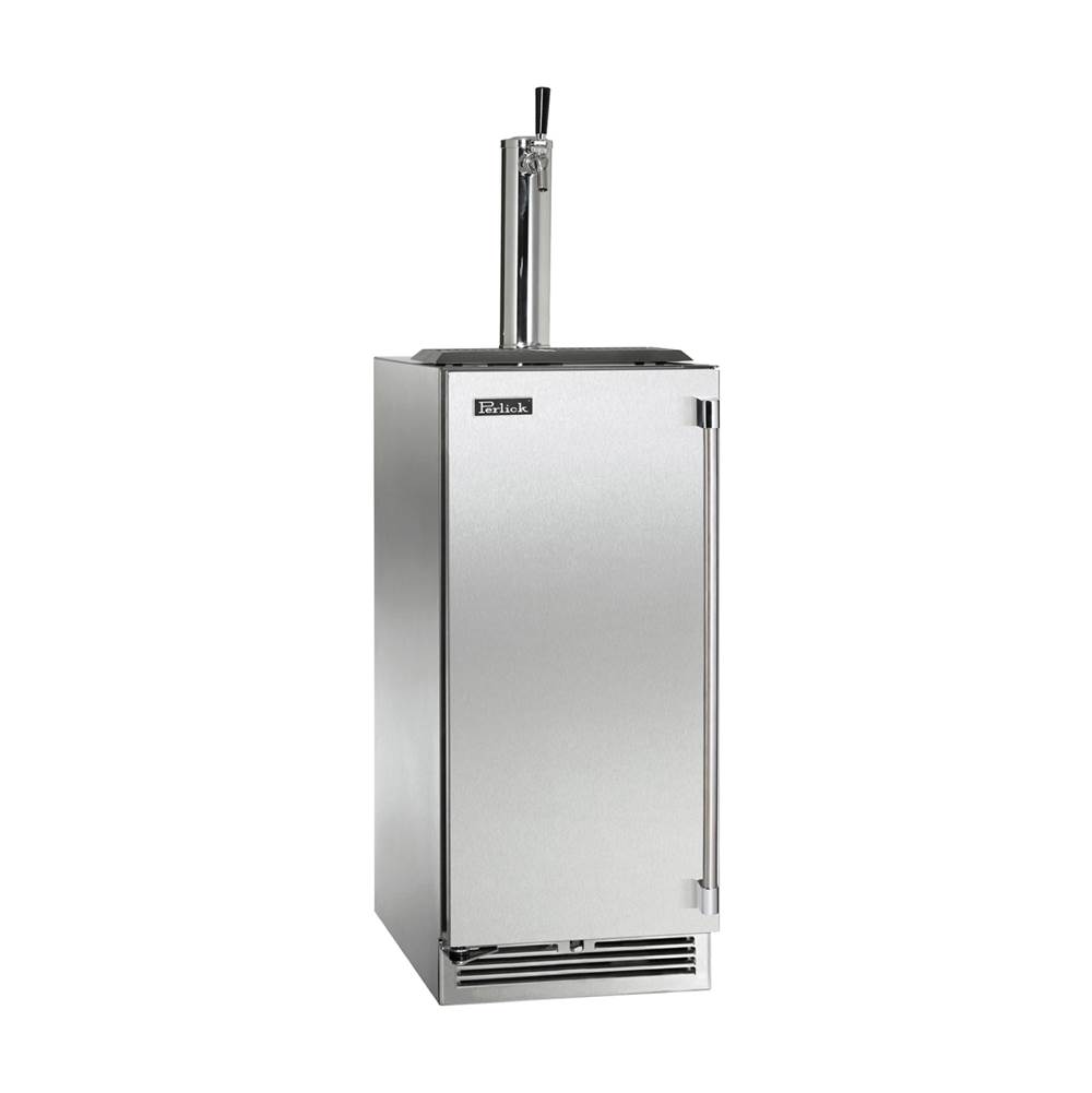 Perlick 15'' Signature Series Outdoor Beer Dispenser with Fully Integrated Panel Ready Solid Door, Hinge Right