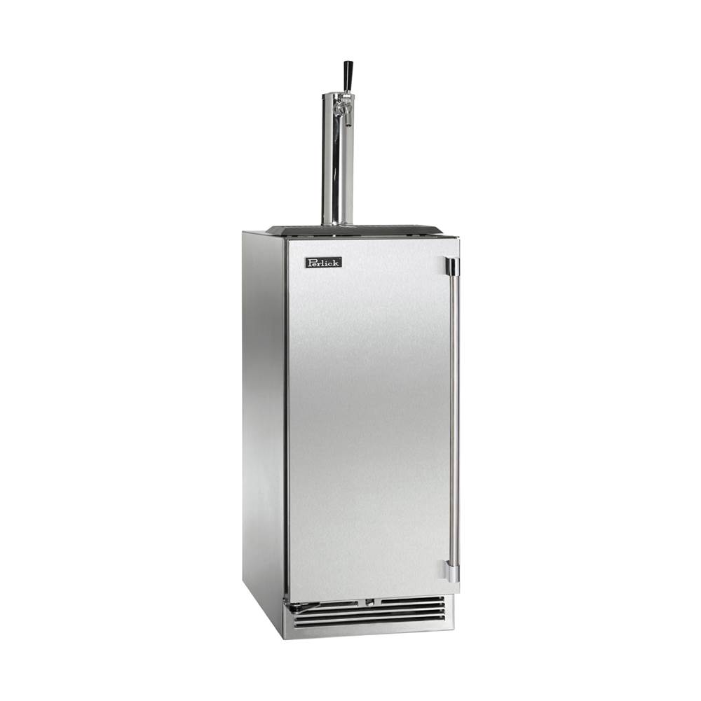 Perlick 15'' Signature Series Indoor Beer Dispenser with Fully Integrated Panel Ready Solid Door, Hinge Right