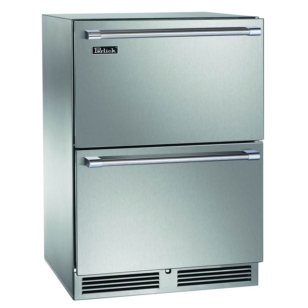 Perlick 24'' Signature Series Indoor Freezer Drawers, Stainless Steel, with Lock