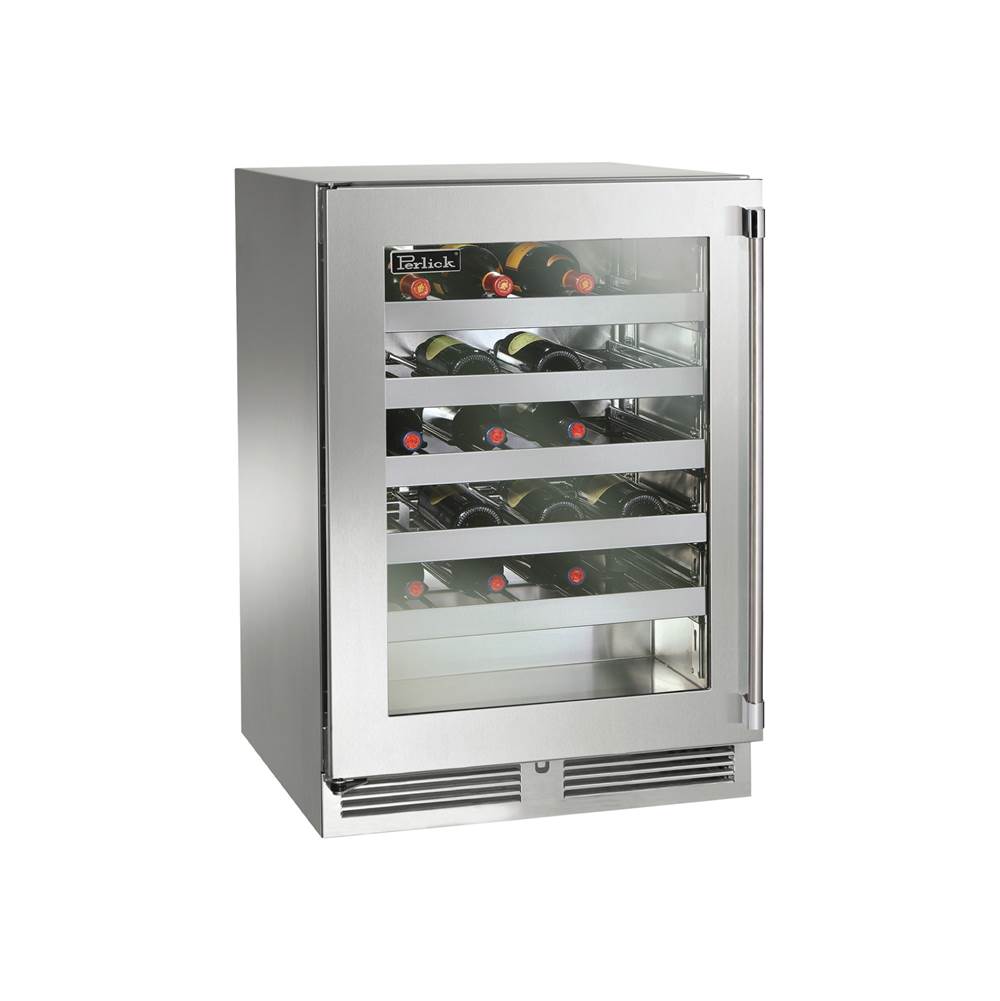 Perlick 24'' Signature Series Indoor Wine Reserve with Fully Integrated Panel Ready Solid Door, Hinge Left, with Lock