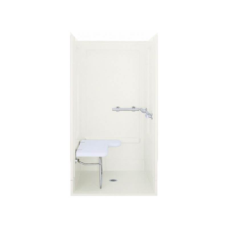 Sterling Plumbing OC-SS-39 39-3/8'' x 65-1/4'' transfer shower with back wall and grab bar at right
