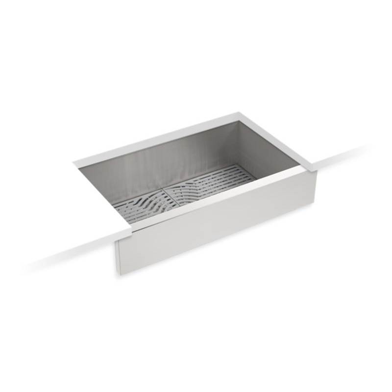Sterling Plumbing Ludington® 34'' x 19-3/4'' x 9-1/2'' Undermount single-bowl farmhouse kitchen sink with accessories