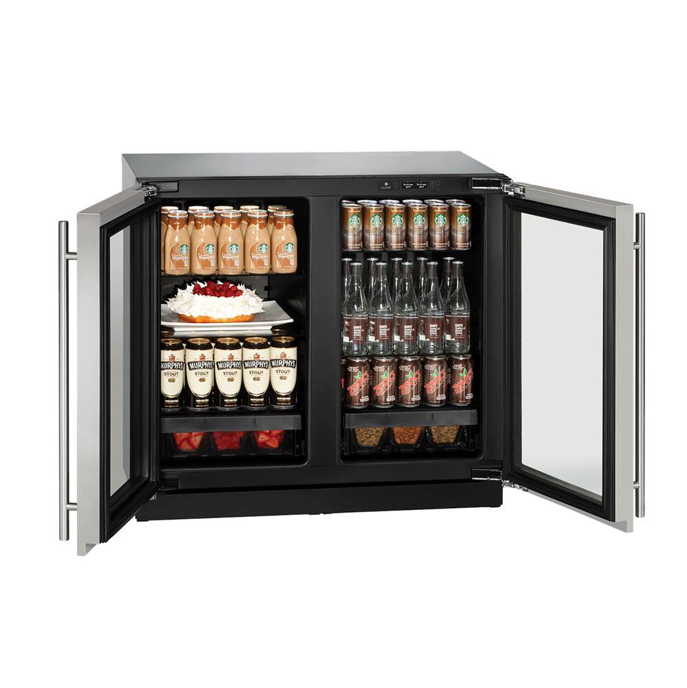 U Line Glass Refrigerator 36'' Integrated 115v
