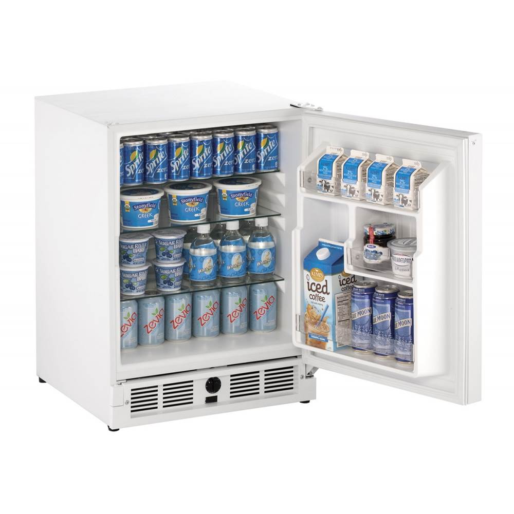 U Line Solid Refrigerator 21'' Lock Left Hinge White 115v